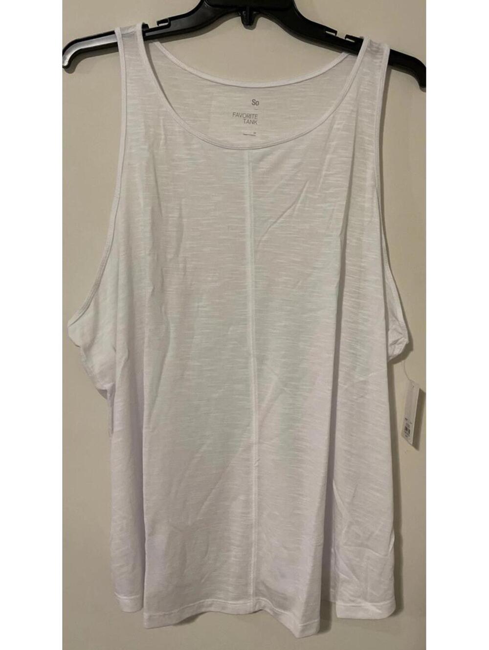 SO Womens 3x Sleeveless Sheer Lightweight Favorite White Tank Top NWT! A2995